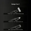 Kit de toilettage portable 3-en-1 – Tondeuse électrique pour poils du corps, rasoir et coupe-ongles à nez avec 3 têtes interchangeables et 3 peignes-guide, lames tranchantes et sûres, étanchéité IPX7, autonomie de 120 min, verrouillage de voyage, compact et léger pour les hommes en déplacement – Idéal pour les voyages, le bureau et à la maison, excellente idée de cadeau. TR2 image 5