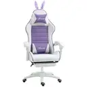 Vinsetto Gaming Chair, Ergonomic Reclining Computer Chair with Headrest, Lumbar Support and Ears for Girls & Adults, Purple image 0