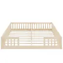 Bodenbett 90x200 cm - Kinderbett - mit Schutzgitter und Lattenrost - für 2 Kinder - aus Kiefernholz - Natur image 7