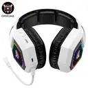 ONIKUMA GT806 White, Wireless Headphones, Stylish Triple-Mode Gaming Headset, RGB Lighting Music Headphones, Over-Ear Headphones, Supports 2.4G/Wireless/Wired Modes (Triple-Mode), Recommended for Gaming, Birthday Gift/Holiday Gift/Anniversary Gift image 3