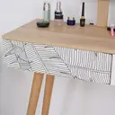 HOMCOM Dressing Table with Drawer and Mirror height adjustable Wooden Oak Color  Bedroom Dressing Room Elegant and Durable image 8