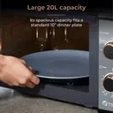 Tower Cavaletto Manual Microwave - Black & Rose Gold, 20L, 800W, with 5 Power Levels & 35 Minute Timer, T24038RG image 4