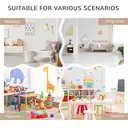 HOMCOM Kids Bookshelf with Storage Drawer, Childrens Bookcase with Wheels, Toy Organiser for Bedroom, Playroom - White image 2