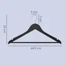 SONGMICSHOME  20-delige Kledinghangers, Houten Kostuumhangers met Antislip Inkepingen, Draaibare Haak voor Kast, Zwart image 2