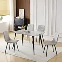 Dining Chairs Argenta Quilted Faux Leather Light Grey 2pcs image 6