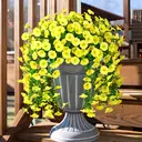 Yuejia Lot de 4 bouquets suspendus de fleurs artificielles en soie liseron jaune - 75 cm image 4