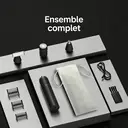 Kit de toilettage portable 3-en-1 – Tondeuse électrique pour poils du corps, rasoir et coupe-ongles à nez avec 3 têtes interchangeables et 3 peignes-guide, lames tranchantes et sûres, étanchéité IPX7, autonomie de 120 min, verrouillage de voyage, compact et léger pour les hommes en déplacement – Idéal pour les voyages, le bureau et à la maison, excellente idée de cadeau. TR2 image 8