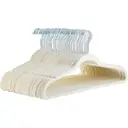 ANQI Cintres en Velours Antidérapants pour Costumes - Ivoire/Beige - Lot de 50 image 0