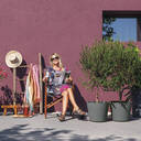 DEROMA Vaso Origin Grigio à roulettes 58cm image 3