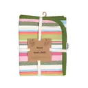 Dexam Oven Cloth Striped 100% Cotton Green/Pink 50x80cm image 1