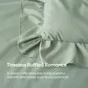 Meeallhome  Comforter Set  Vintage Ruffle Bed Set 200*200cm/50*75cm*2   Turquoise image 5
