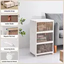 Vilscijon 4-stufige extra große klappbare Aufbewahrungskommode - stapelbare Organizer-Box für Snacks, Bücher, Sneaker & mehr, geeignet für Schlafzimmer & Büro image 1