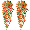 4Pcs 29.5in/75cmArtificial Flowers for Outdoors,Fake Plant Spring Summer Decor, No Fade Faux Flower for Front Door Porch Planter Patio Yard Garden(orange) image 7