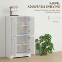 HOMCOM 110cm Kitchen Cupboard, Freestanding Kitchen Storage Cabinet with 4 Arched Doors and 2 Adjustable Shelves, Modern Pantry Cupboard for Dining Room, White image 5