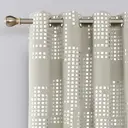 Deconovo Blackout Silver Foil Print Small Check Pair Curtains with 6 White Grommets, 2 Pieces, W97 cm x L114 cm, Light Beige image 2