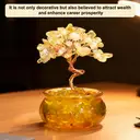 JU7CER  1PC Citrine Tree with Treasure Bowl Teacup - Natural Crystal Chip Money Tree Decoration, Suitable for Office, Home & Wedding Decor, Christmas Must-Have image 3