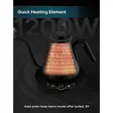 Cocinare FLOW M9 Bouilloire électrique à col de cygne avec contrôle précis de la température et chauffage rapide, 1500 W, Goya Black - 0,9 L image 4