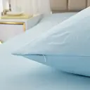 Meeallhome  Washed Brushed Duvet Cover Set 135*200cm/50*75cm*1  Lake blue image 5