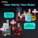Tokky 100-Piece Magnetic Blocks Mine World Pixel Blocks STEM Montessori Enlightenment Toys Strong Magnetic ABS Safe Material Creative Adventure Building Blocks Color Box Packaging CFD15 image 1