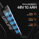 URLIFE Vélo électrique adulte 26 pouces, avec écran LCD, batterie amovible 48 V 10,4 Ah, moteur 250 W, transmission à 7 vitesses, autonomie maximale 80 km, trajet quotidien, vélo de montagne Noir 26 pouces image 3