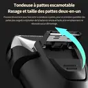 Sparoma rasoir électrique pour homme, système à double lame flottante 360°, rasage à sec et humide, écran numérique, tondeuse intégrée, charge rapide Type-C, 80 min d’autonomie, IPX6 étanche, FK-609 image 3