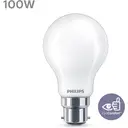 Philips Light Bulb LED Globe Frosted Bayonet B22 Warm White 100W Non-Dimmable 2pcs image 1