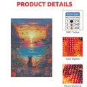 JU7CER Kit de broderie diamant 5D Chat noir et coucher de soleil - 30 x 40 cm image 3