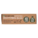Eco Green Living Compostable Drawstring 40L Bin Bags (25 Bags) 25g image 0