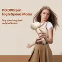 Zhibai retro high-speed hair dryer for home use, with 250 million positive and negative ions for hair care, low noise, 1400W high power, 110000 rpm motor, high wind speed drying, gift box for women's birthdays image 3
