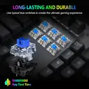 Rexsun T17 100% Wired Mechanical Keyboard, QWERTY US layout, 104 Keys, RGB Backlight, USB Wired, Anti-Ghosting, Ergonomic Design, Compatible with Windows & Mac, Black, T17 image 4