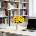 Yuejia Lot de 3 bouquets de fleurs artificielles en soie hibiscus tropical jaune - 45 cm image 6