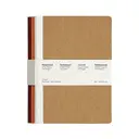 Jubiluu Lot de 3 carnets A5 à couverture souple 50 feuilles avec papier 80 g - Kraft minimaliste image 0