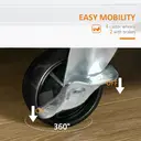 HOMCOM Kitchen Island on Wheels, Mobile Storage Trolley, Rolling Kitchen Cart with Rubber Wood Top, 2-Door Cabinets, 2 Drawers, Adjustable Shelf, 3-Tier Spice Rack, Drawers image 5