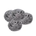 4-Pack Stainless Steel Scouring Pads, 15g Each, Heavy-Duty Metal Scrubber Balls (Bagged) image 0