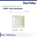 DeerValley Bathroom Vessel Sink, Ceramic Bathroom Basin Square Porcelain Countertop Basin for Bathroom, Above Counter Bathroom Sink 40 x 40 x 12cm (White) image 1