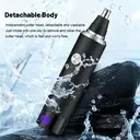 Sparoma 2-in-1 Nose & Facial Hair Trimmer for Men – 7800 RPM High-Speed Motor, 120-Min Runtime, IPX7 Waterproof – Precision Stainless Steel Dual-Blade Head with LED Power Display – Rechargeable Grooming Kit, TC-016 (Black) image 6