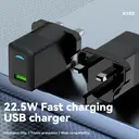 PAVAREAL K103 British Standard 22.5W Fully Compatible Black Charger Lightning Set image 3