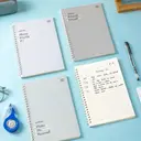 Deli Light Tone Series Lot de 4 carnets à spirale A5, papier ligné 70g/m² - 80 feuilles/160 pages image 8