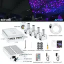 Kit d’Éclairage de Plafond Starlight Voiture 4 Couleurs 12W 1000pcs*0.02in*9.8ft avec Application & Télécommande RF, Fibres Optiques RGBW pour Toit Étoilé, Moteur 4 Ports à Effet Sonore pour Décoration Auto / Maison image 1