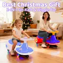 Neuleb Voiture électrique 12 V avec pédale, batterie rechargeable, trottinette 2-en-1, 3 vitesses, vitesse max. 5 km/h, anti-basculement, haut-parleur musical et roues lumineuses, charge max. 72 kg, cadeau pour enfants dès 3 ans, Purplr image 7