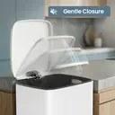 SONGMICSHOME  Trash Can, 8-Gallon Trash Bin, Stainless Steel Kitchen Garbage Can, White image 6