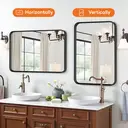 Melodieux Black Bathroom Vanity Mirror for Wall, 60x90 cm Metal Framed Wall Mirror Rectangle, Decorative Mirror for Bedroom Living Room Entryway Horizontally or Vertically image 2
