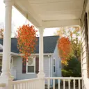 4Pcs 29.5in/75cmArtificial Flowers for Outdoors,Fake Plant Spring Summer Decor, No Fade Faux Flower for Front Door Porch Planter Patio Yard Garden(orange) image 4