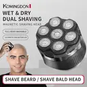 Komingdon [Electric Bald Clipper] Cordless 6D Men's Electric Bald Head Clipper with LED Display - 6 Floating Blades, Rechargeable, Perfect for Short Hair & Travel A black image 0