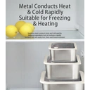 PURECOOK 304 Stainless Steel 3|Piece Deep Food Storage Container Set | Silicone Glass Lids image 4