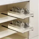 VIVREAL Pull-out Dish Rack for Kitchen Cabinets – Carbon Steel with Baking Finish， Smooth Sliding Rail， Drain Tray， Heavy-duty Design， S3825W, New Year Sale , Top gift picks image 5