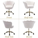 CHAIRUS Ya-Home Chaise de bureau pivotante à hauteur réglable en forme de coquillage - Blanc image 6