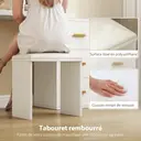 HOMCOM Coiffeuse avec miroir et tabouret, éclairage LED réglable 3 couleurs, 2 USB ports et 2 prises, table de maquillage modulable avec 6 tiroirs à fermeture douce, 2 étagères, siège rembourré, blanc image 3