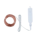 1pcs 10 meters 100 lights,copper alloy wire, Type-c ultra-thin rechargeable copper wire lamp,  lamp distance 10cm, tail line 2 meters, 500 mAh lithium battery, timed eight-function flashing, typC data cable, 2 sets, box packaging image 1