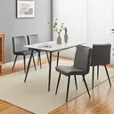 CLIPOP Velvet Dining Chairs Set of 2 Upholstered Kitchen Counter Chairs with Backrest and Sturdy Metal Legs, Lounge Chair for Home Dining Living Room Bedroom Restaurant 0320 grey 35*46*83 cm image 2